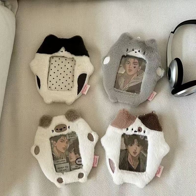 Girl Play Heart Original Meow Series Plush Card Holder ลูกแมว Campus Card Polaroid Star Chasing Phot