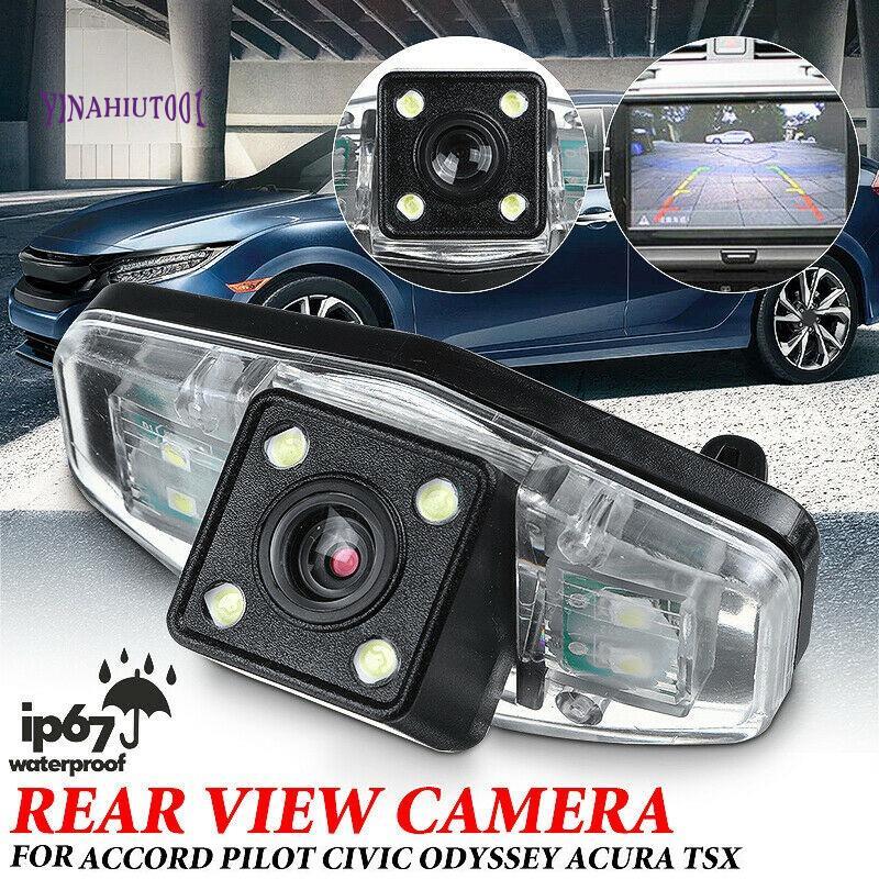 Yinahiut001Auto รถด้านหลังสํารองย้อนกลับที่จอดรถกล้อง 4 ไฟ LED สําหรับ Accord EK FD Pilot Fit Jazz 1
