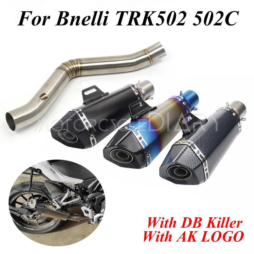 EM สําหรับ Bnelli TRK502 TRK502C 502 รถจักรยานยนต์กลาง Link ข้อศอกท่อไอเสียท่อ DB Killer เลเซอร์สกู๊