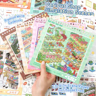 [Landscape สติกเกอร์ตัวอย่าง Series] ร้านชา Shell Craft Journaling อุปกรณ์เครื่องเขียน Scrapbooking