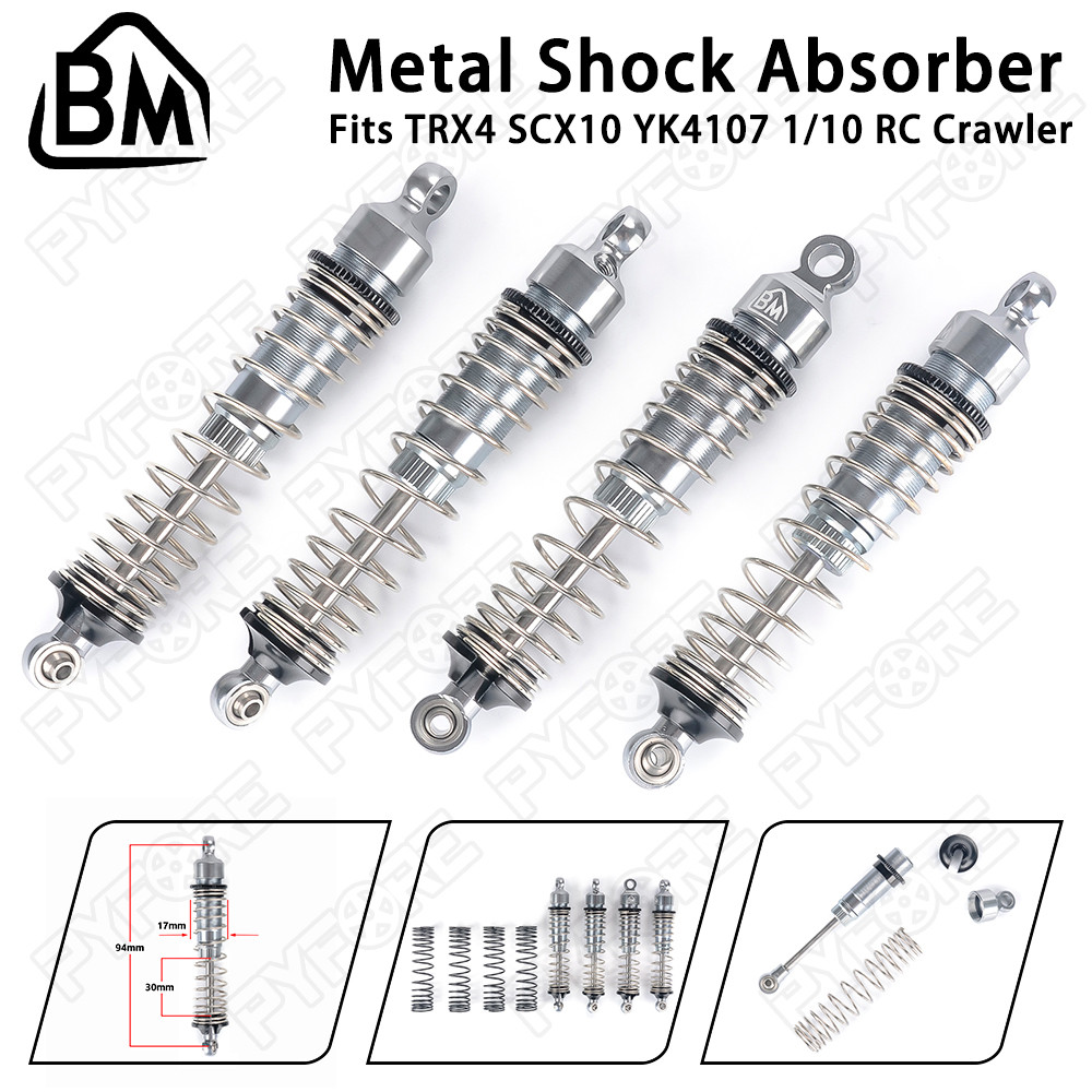 BM Alloy โช้คอัพ 94 มม.สําหรับ YK4107 YK4106 1/10 RC รุ่นรถอุปกรณ์เสริม Crawler
