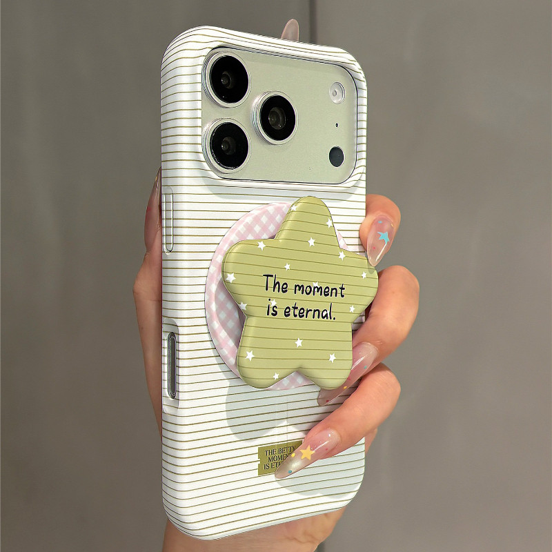 ลายและดาว Kickstand เคสป้องกันสําหรับ iPhone 15pro 15promax 14 14promax 14pro 16 pro max 16 plus 17 17promax soft case