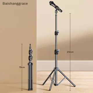 Baishangrace ไมโครโฟน Boom ขาตั้งกล้อง 1.7 2.1M ไมโครโฟนขาตั้งกล้อง Braet 66 ซม.Crossbar แขนคลิปและที่วางโทรศัพท์สําหรับ HHT