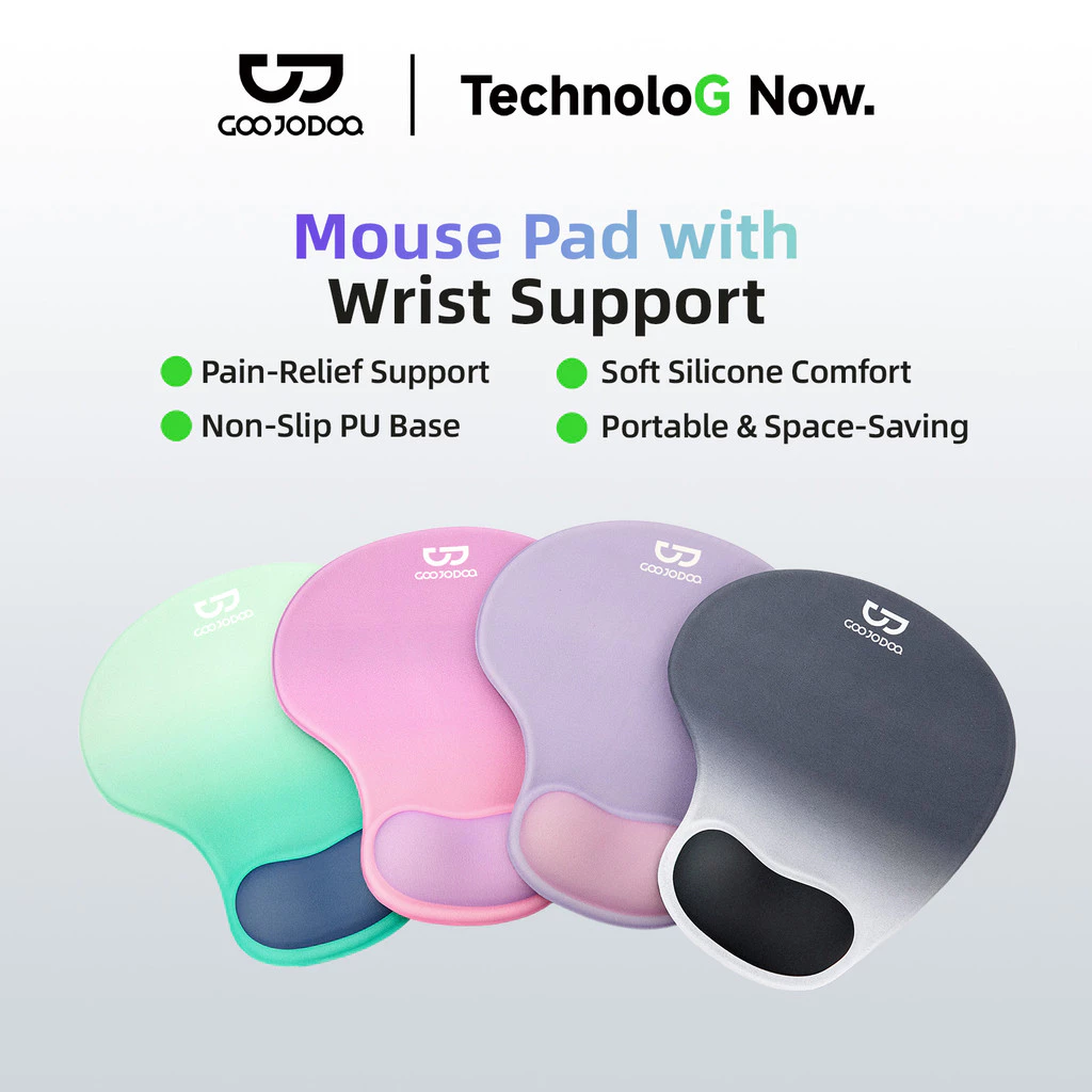 GOOJODOQ Mouse Pad การออกแบบส่วนที่เหลือข้อมือรูปตัว U Stable และไม่ลื่นฐาน PU วัสดุซิลิโคนอ่อนนุ่ม