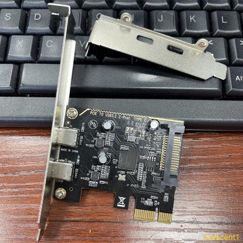 Crescent1 ขยายการถ่ายภาพพีซีของคุณพร้อม 2 พอร์ต USB3 2 Gen1 อะแดปเตอร์ PCIE Fast 5Gbps ข้อมูลส่งปลั๊