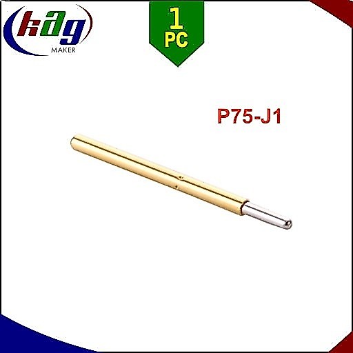 Pogo Pin P75-J1 D=0.74mm L=16.5mm ชนิดหัวเข็มกลมชุบนิกเกิล