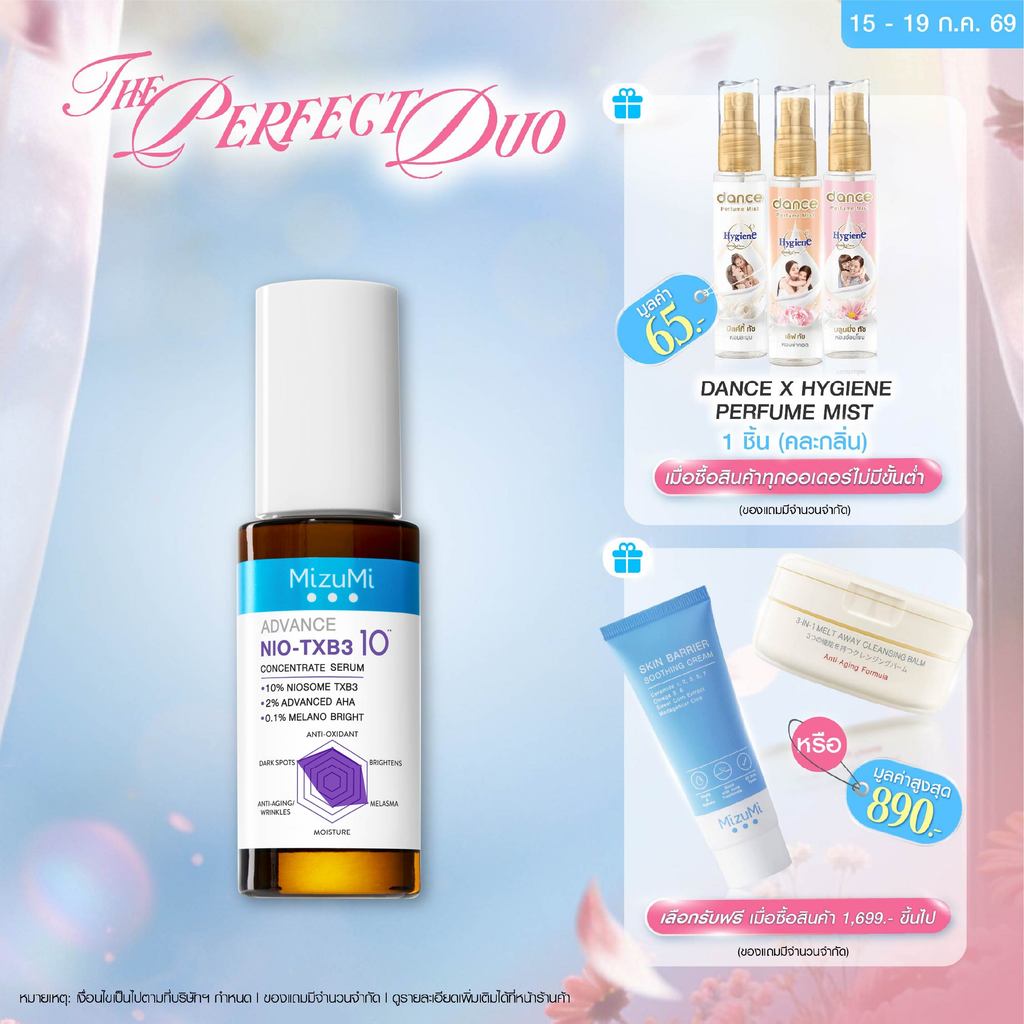 MizuMi Advance Nio-TXB3 Concentrate Serum 30 ml เซรั่มฝ้า สูตรเข้มข้น 10% ลดเลือนฝ้าหนา ฝ้าแดด จุดด่างดำ