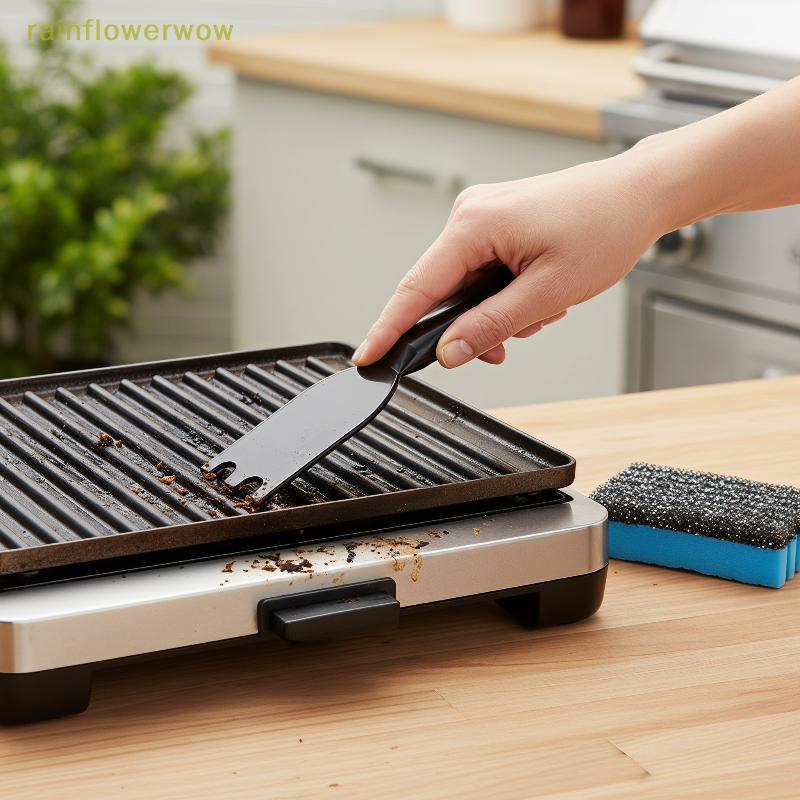 C & B 3 ชิ้น Grill Scraper ฟองน้ําชุด Multi-ใช้ Griddle ทําความสะอาดเครื่องมือสําหรับ Grooved Grill 