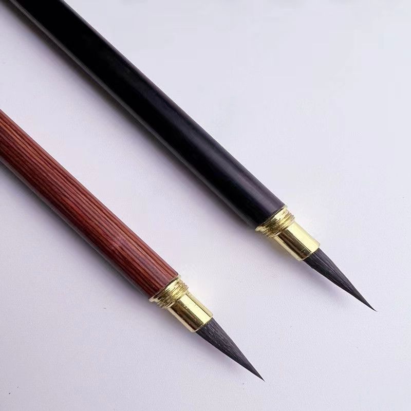 新款正品便携式紫毫小楷毛笔抄书勾线绳头小楷* 高档紫毫毛笔小号笔Pure wolf hair small regular script calligraphy brush running script