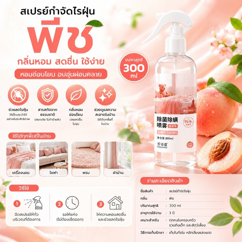 สเปรย์กำจัดไรฝุ่น กำจัดไรฝุ่น สเปรย์ฆ่าไรฝุ่น รูปที่ 2