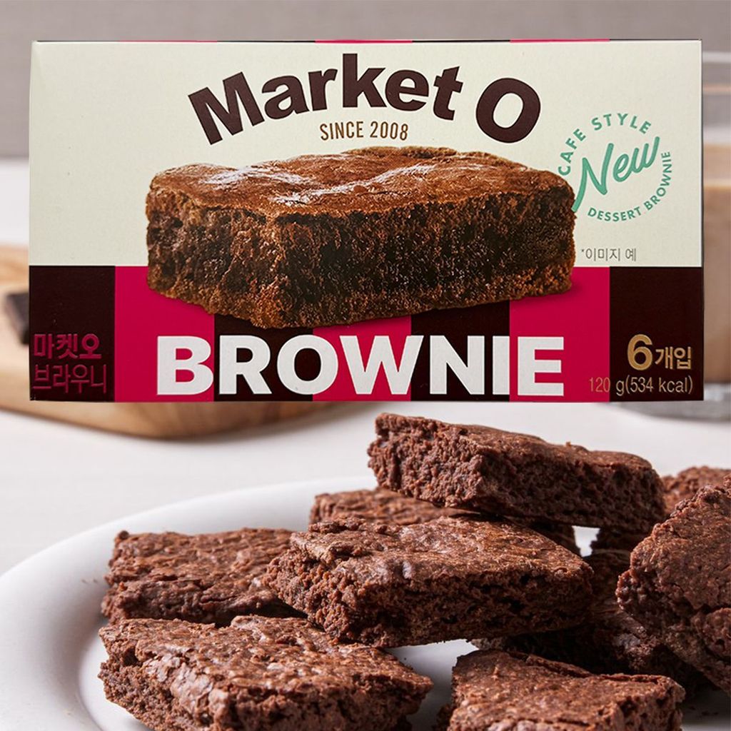 เกาหลีนําเข้า Orion Market O Brownie Chocolate Cake Snacks 120gX2 Box#韩国进口好丽友Market O Brownie ขนมช็อ