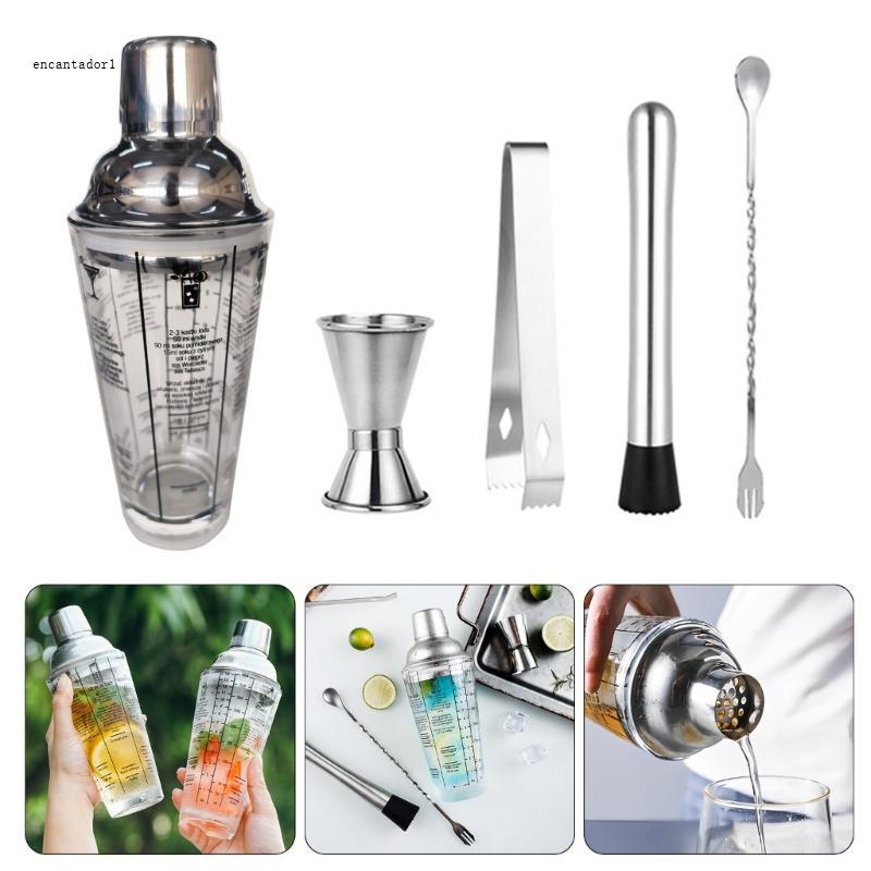 EC Functional 400ml เครื่องดื่ม Mixers ชุดแก้วผสมทนทาน 400ml พร้อม Shaker สําหรับ Creating Signature