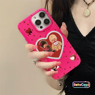 เคสโทรศัพท์มือถือลาย Monchchi รูปหัวใจลายจุดน่ารัก iPhone 17Pro/16/15/14/13/12/11/ProMax/7/8Plus/XS/XR