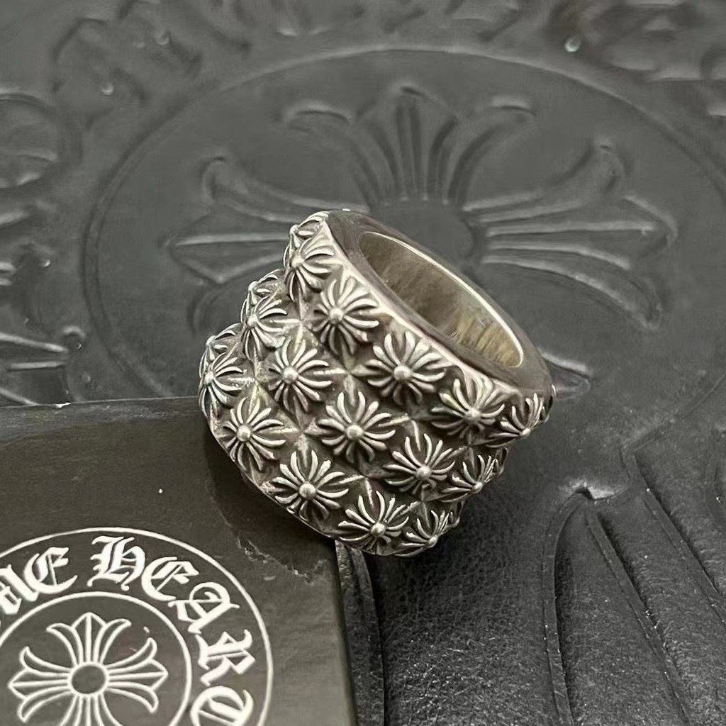 C.H Silver Plated Distressed Retro Hip Hop Index Finger Ring Ring Ring
