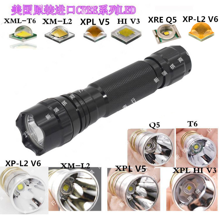 MantaRay 501B CREE Q5 T6 L2 V3 V5 ไฟ LED กลางแจ้งแสงที่แข็งแกร่งไฟฉาย 18650 แบตเตอรี่
