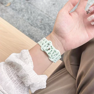 สายนาฬิกา Redmi watch 4 5 6 สายซิลิโคนนุ่ม รูปแบบกรงเล็บสุนัข Xiaomi Band 10 9 8 Pro สายนาฬิกาทดแทนระบายอากาศ