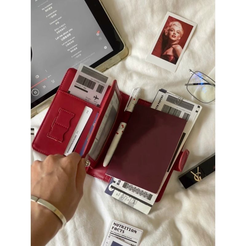 Simple Multifunctional Passport Holder Leather Travel Document Card Holder Multi-card Slot Travel Do
