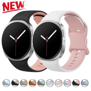 No Gaps Two Tone สายซิลิโคนซิลิโคนสําหรับ Samsung Galaxy Watch 9/8 40 มม.44 มม.นาฬิกา 8 คลาสสิก 46 มม.สายรัดข้อมือ