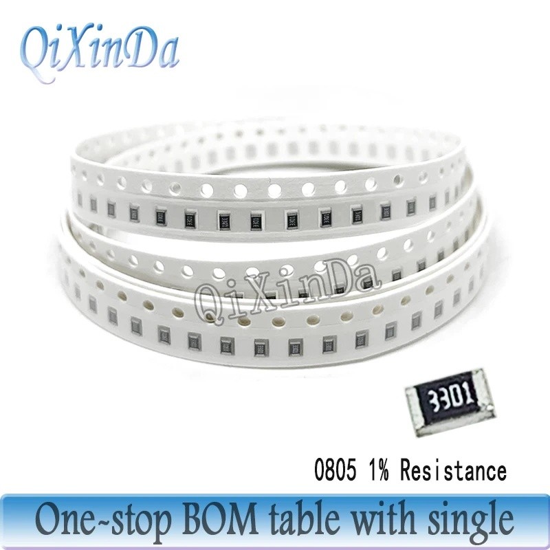 100PCS 0805 ชิปตัวต้านทาน 1% 0R 0.1R 0.2R 0.47R 0.75R 1R 5.1R 10R 22R 56R 1K 10K 30K 100K 220K 430K 