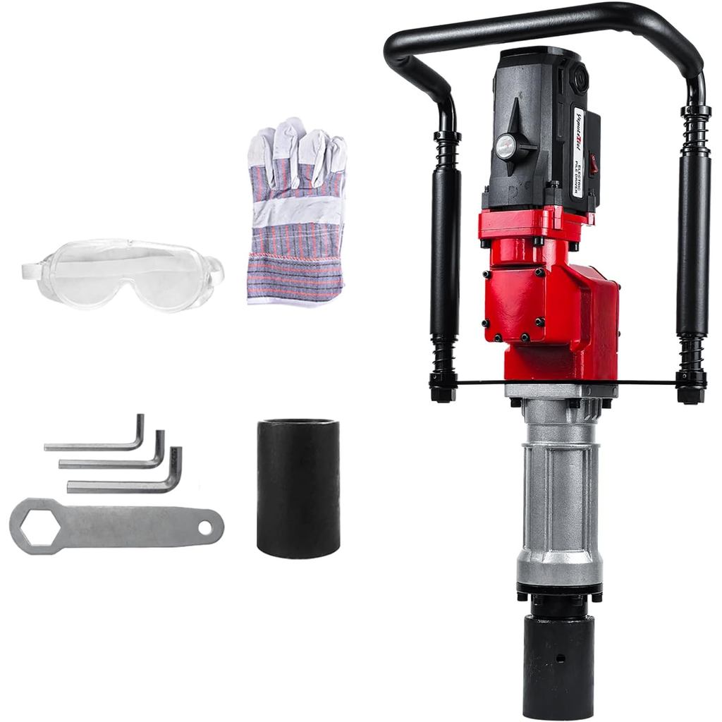ค้อนไดร์เวอร์กองไฟฟ้า 2200W Electric T Post Driver, 220V Handheld Pile Driver, 2100 BPM เพียงพอสําหร