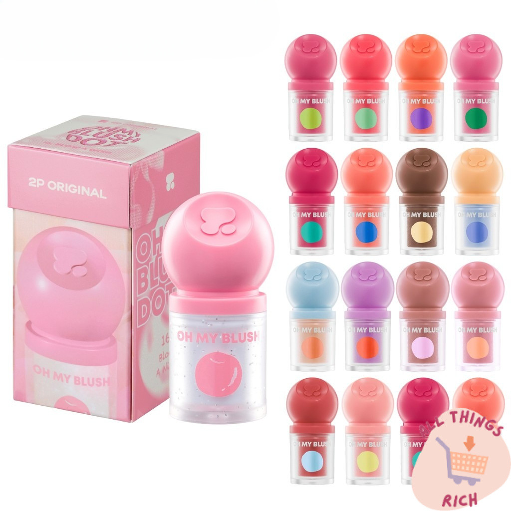 2P Origina OH MY BLUSH DOT ทูพี ออริจินัล บลัชออน สีชัด ติดทน เกลี่ยง่าย กันน้ำ กันเหงื่อ ขนาด 3g