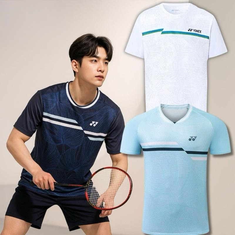 เสื้อแบดมินตันลายสวย มีทั้งชายหญิง  ผ้าแห้งไวระบายอากาศได้ดี สามารถสั่งสกรีนเสื้อเพิ่มได้