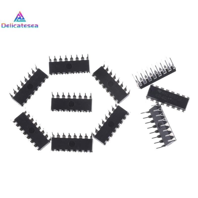[Delicatesea] 10 ชิ้น CD4017BE 4017 CD4017 Decade Counter Divider IC ใหม่