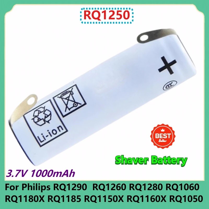 RQ1250 เปลี่ยนเครื่องโกนหนวดแบตเตอรี่ 3.7V 1000mAh สําหรับ Philips RQ1290 RQ1260 RQ1280 RQ1060 RQ118
