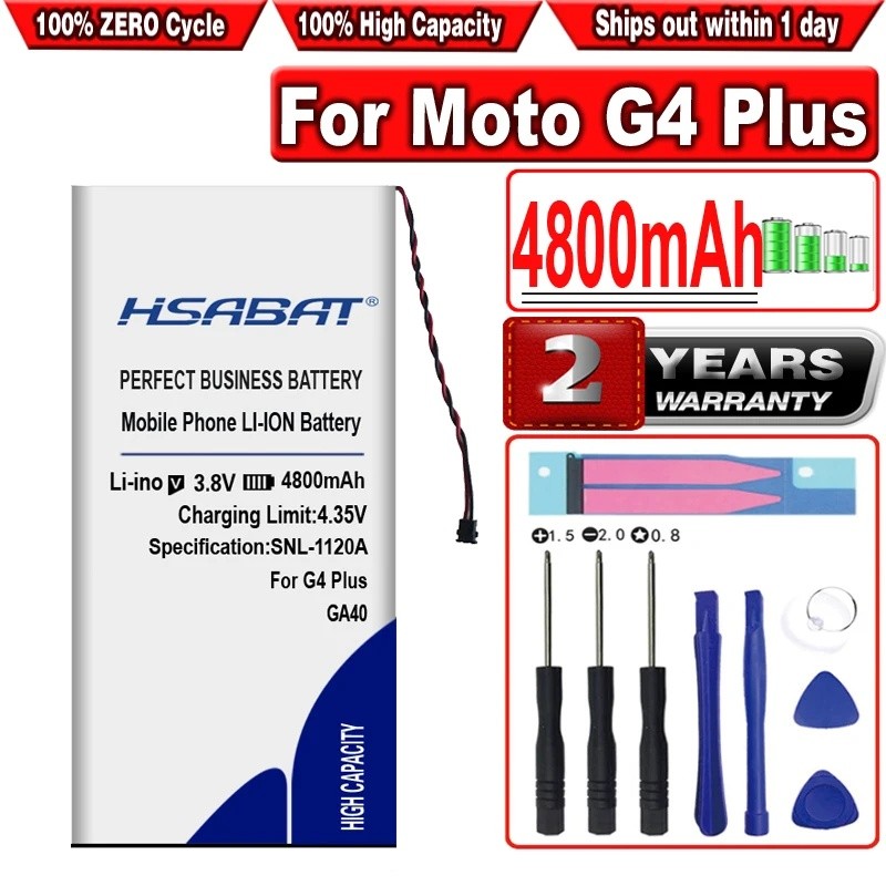 HSABAT GA40 4800mAh แบตเตอรี่สําหรับ Motorola Moto G4 สําหรับ Moto G4 Plus XT1642 XT1640 xt1626 XT16