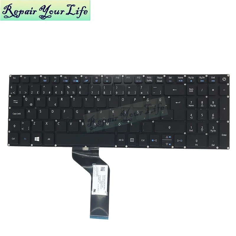 WB ตุรกีสเปนบราซิล Backlit คีย์บอร์ดสําหรับ Acer Aspire V15 V5 591G 54PC Nitro VN7 572 592 VN7-572G 