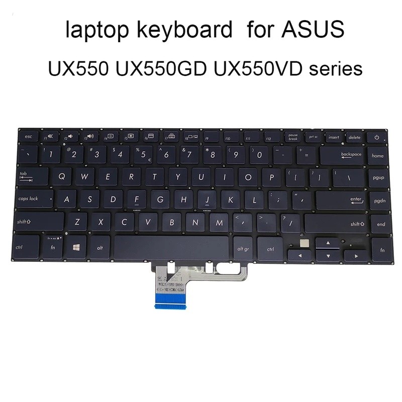 UI US ภาษาอังกฤษภาษาอาหรับ Backlight คีย์บอร์ดสําหรับ ASUS ZENBOOK PRO UX580G UX580GD UX580GE UX580V
