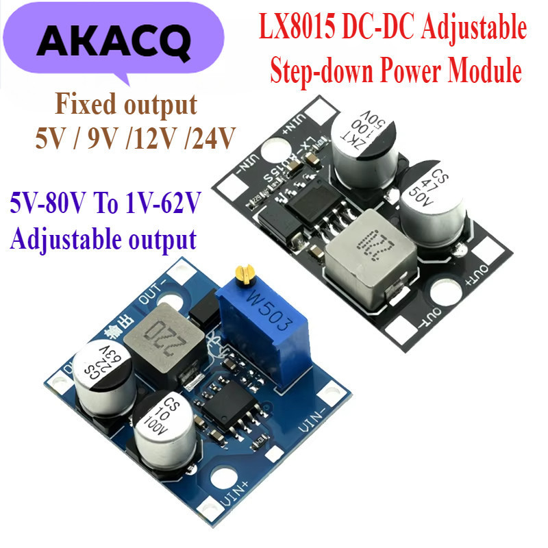 LX8015 DC-DC ปรับ Step-down โมดูลอินพุต 5-80V ถึง 1-62V 5V 9V 12V 24V 1.5A Power Converter Over XL70