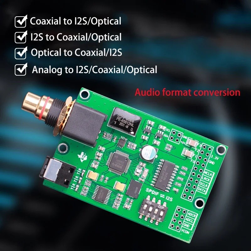 I2S IIS Optical Coaxial Analog Audio Signal Processing Conversion Switch Board สําหรับ Amanero Itali
