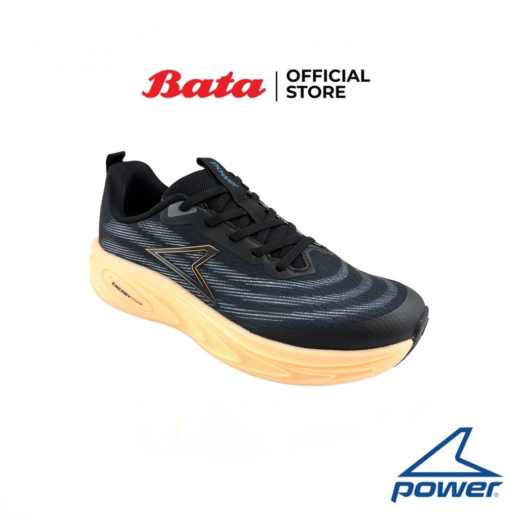 Bata บาจา Power รองเท้าวิ่งออกกำลังกาย แบบผูกเชือก สำหรับผู้ชาย รุ่น ENERGY RIPPLE สีเทา 8902002