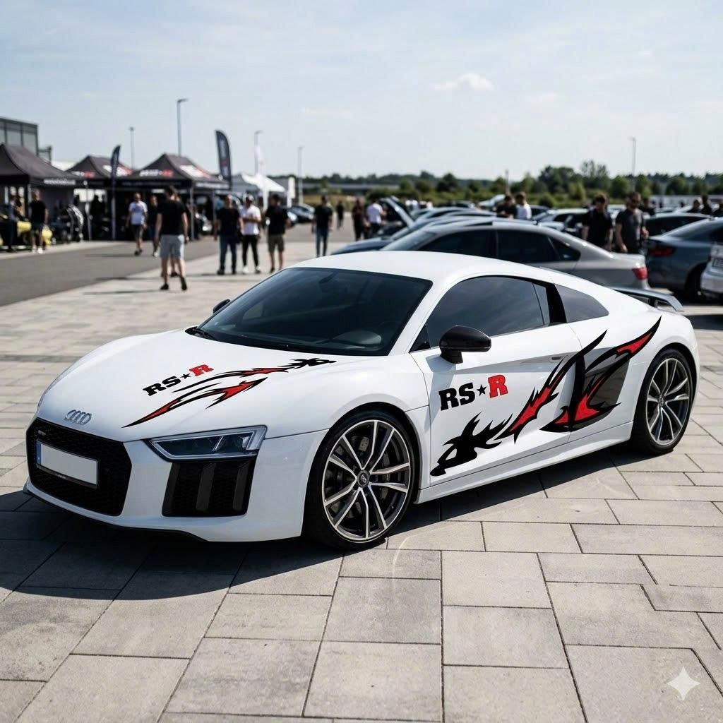 ชุดสติ๊กเกอร์ข้าง RS*R 40x1m7 สําหรับรถยนต์ รถยนต์ รถกระบะ (รวมสติ๊กเกอร์ 2 ชิ้นทั้งสองด้าน) (X0012)