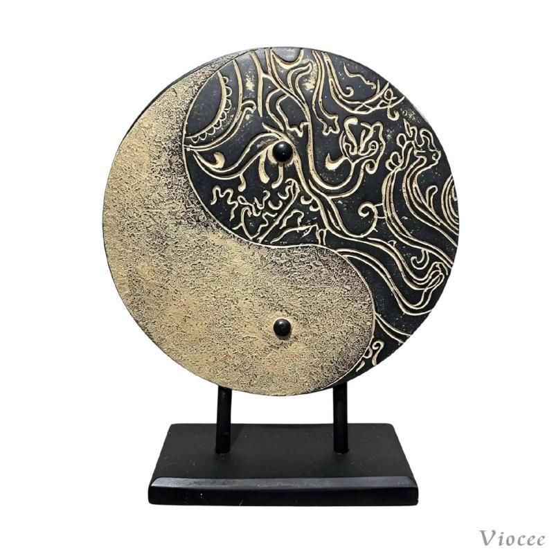 [Viocee] Yin Yang Sculpture Meditative-Influenced Yin-Yang Sculpture Textured Disc เครื่องประดับพร้อ