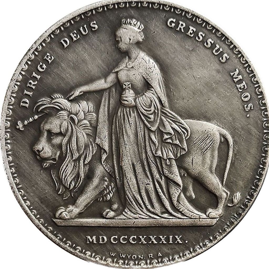41 มม.1839 British Victoria Una และ Lion 5 Sovilin ต่างประเทศเหรียญคอลเลกชันเหรียญทองแดง * Z7.23