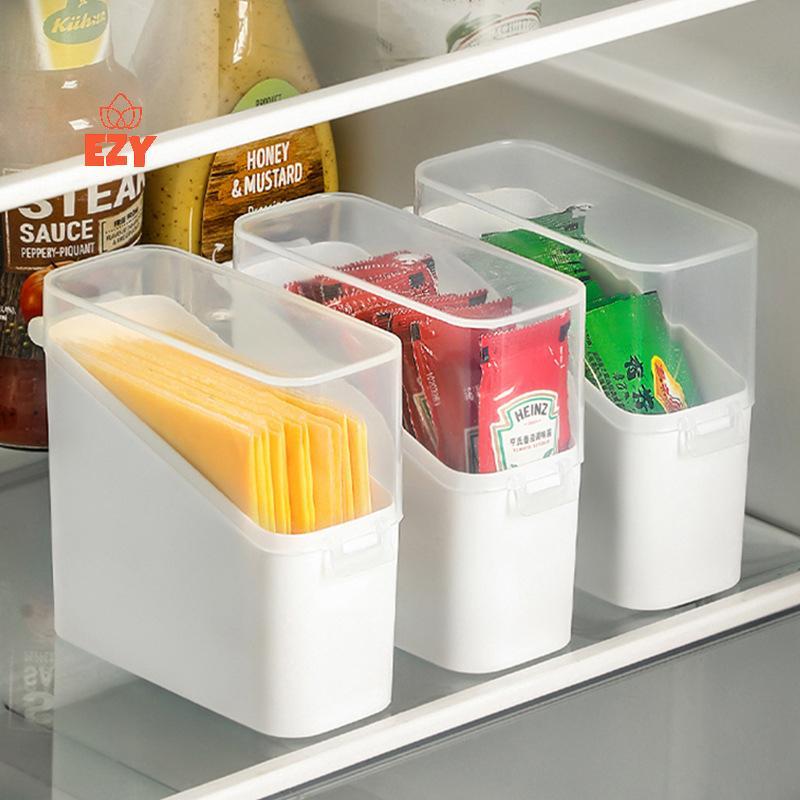 EZY ชีส Keeper กรณี Airtight ภาชนะเก็บอาหารพร้อมฝาปิดขนาดใหญ่ความจุ Slice ผู้ถือชีส Frige กลิ่นโปร่งใสใหม่
