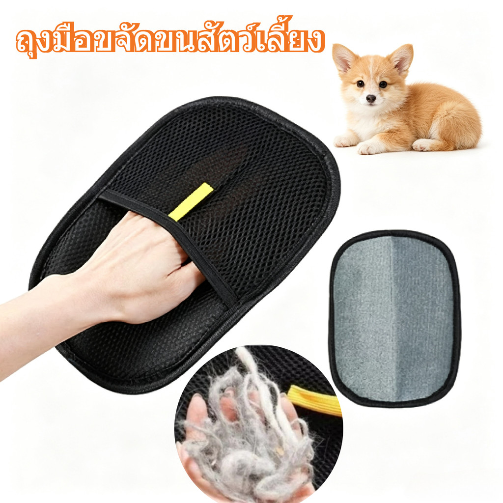 1ชิ้ ถุงมือขจัดขนสัตว์เลี้ยง กำจัดขนจากโซฟาและเตียงได้ง่าย รวดเร็ว อุปกรณ์กรูมมิ่งจำเป็นสำหรับคนรักแมวและสุนัข