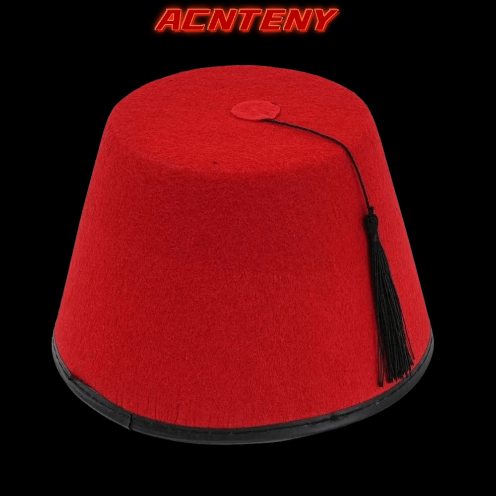 ACTENY Fez Cap, Breathable Felt Tarboosh Fez Hat, Original Round Red Color Moroccan Hat Universal