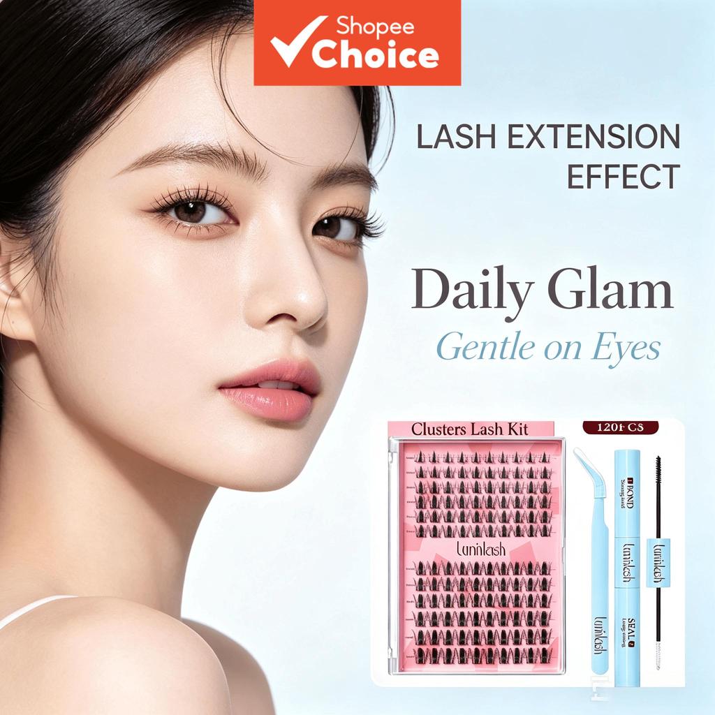 Luminlash Diy Lash Clusters 8-18 มม. ชุดต่อขนตาพร้อมกาวและซีล