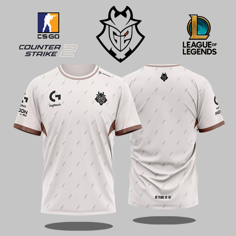 G2 Gaming Club 2025 เสื้อเจอร์ซีย์สีขาว League of Legends CSGO Professional League Player แฟนเครื่อง