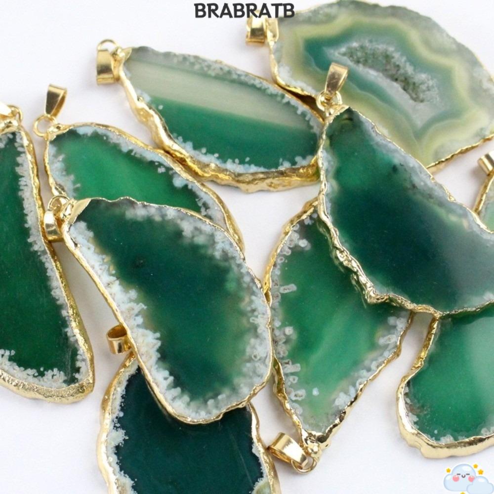 BRABRAA ไม่สม่ําเสมอ Agate Geode, 60*40 มม.Handmade Druzy Agate จี้,แฟชั่น DIY เครื่องประดับทําชุบทอ