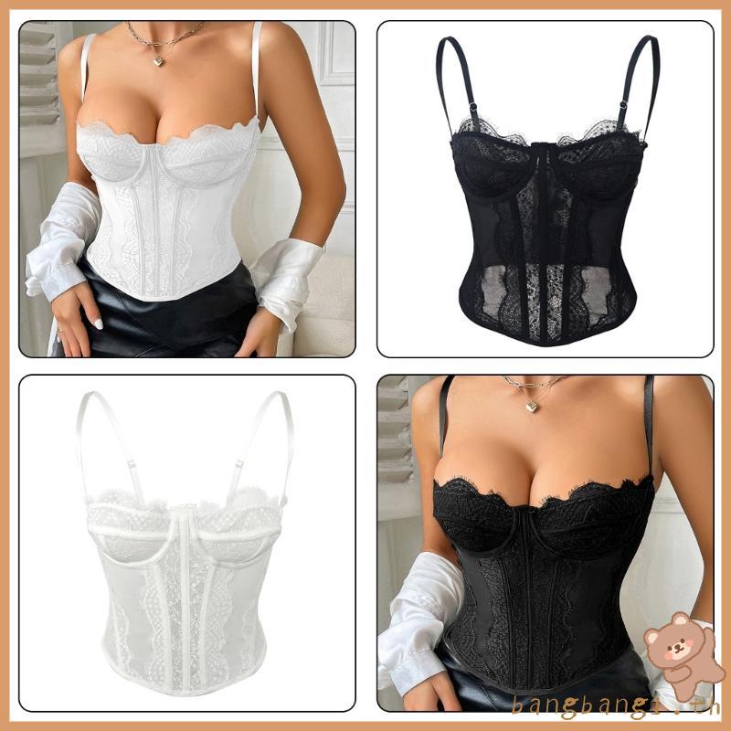 Bangb Elegant Black Supportive Undergarment Elasticity Fabric Lace Corset