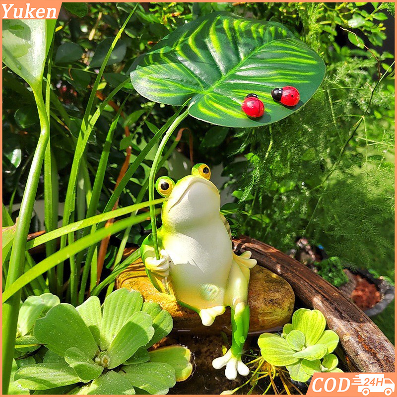 ตุ๊กตากบตกแต่งสวน 3D Craft ตกแต่งบ่อปลา/สวน/บ้าน วัสดุเรซิ่น ทนทาน กันน้ำ กันแดด ของตกแต่งสวน