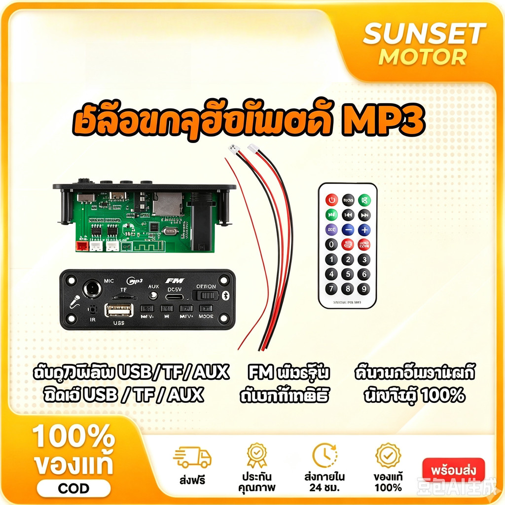 cod 2*3W MP3 บลูทูธเครื่องขยายเสียงถอดรหัสคณะกรรมการพร้อมไมโครโฟนแจ็ค MIC BT 5.3 Lossless U ดิสก์ TF