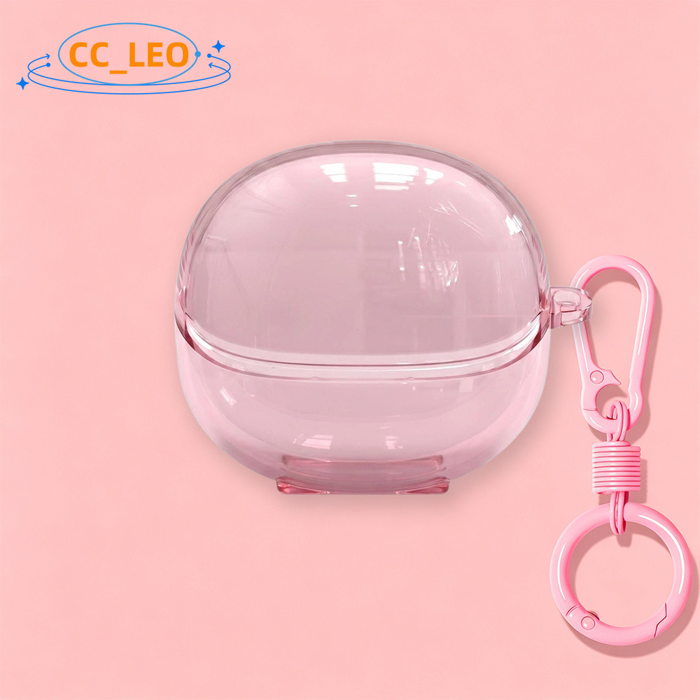 Compatible with Baseus BP1 Pro Case Cute Colorful Clear TPU Soft Case with Metal Finger Ring Pendant