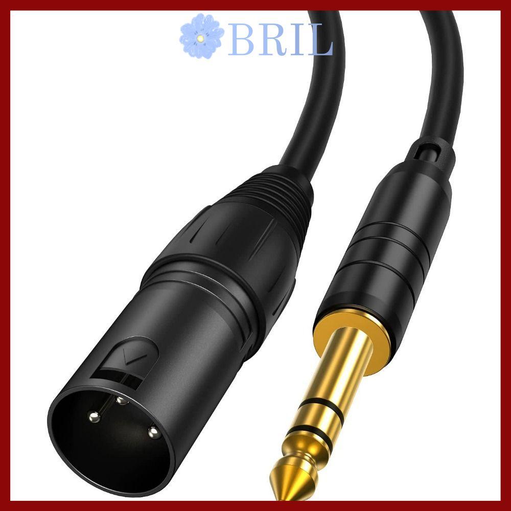 จัดส่งจากประเทศไทยBRIL 6.35 mm to XLR Metal Shell 1/4 นิ้ว TRS Male to Male