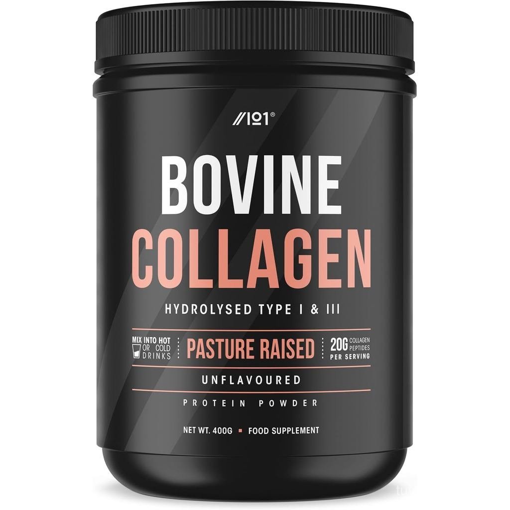 ผงโปรตีนคอลลาเจน Grass Fed 400g ประเภท I & III Pasture ยก Bovine Hydrolysed Collagen Peptides Unflav
