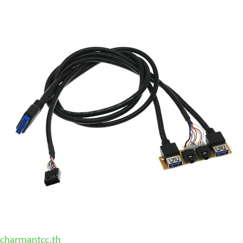 Charmantcc คอมพิวเตอร์ USB3 0 + USB2 0 สําหรับพอร์ตแจ็ค IO บอร์ดสายเคเบิลภายใน HUB Wi